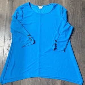 Serengeti Bright Blue Tunic with Button Detail